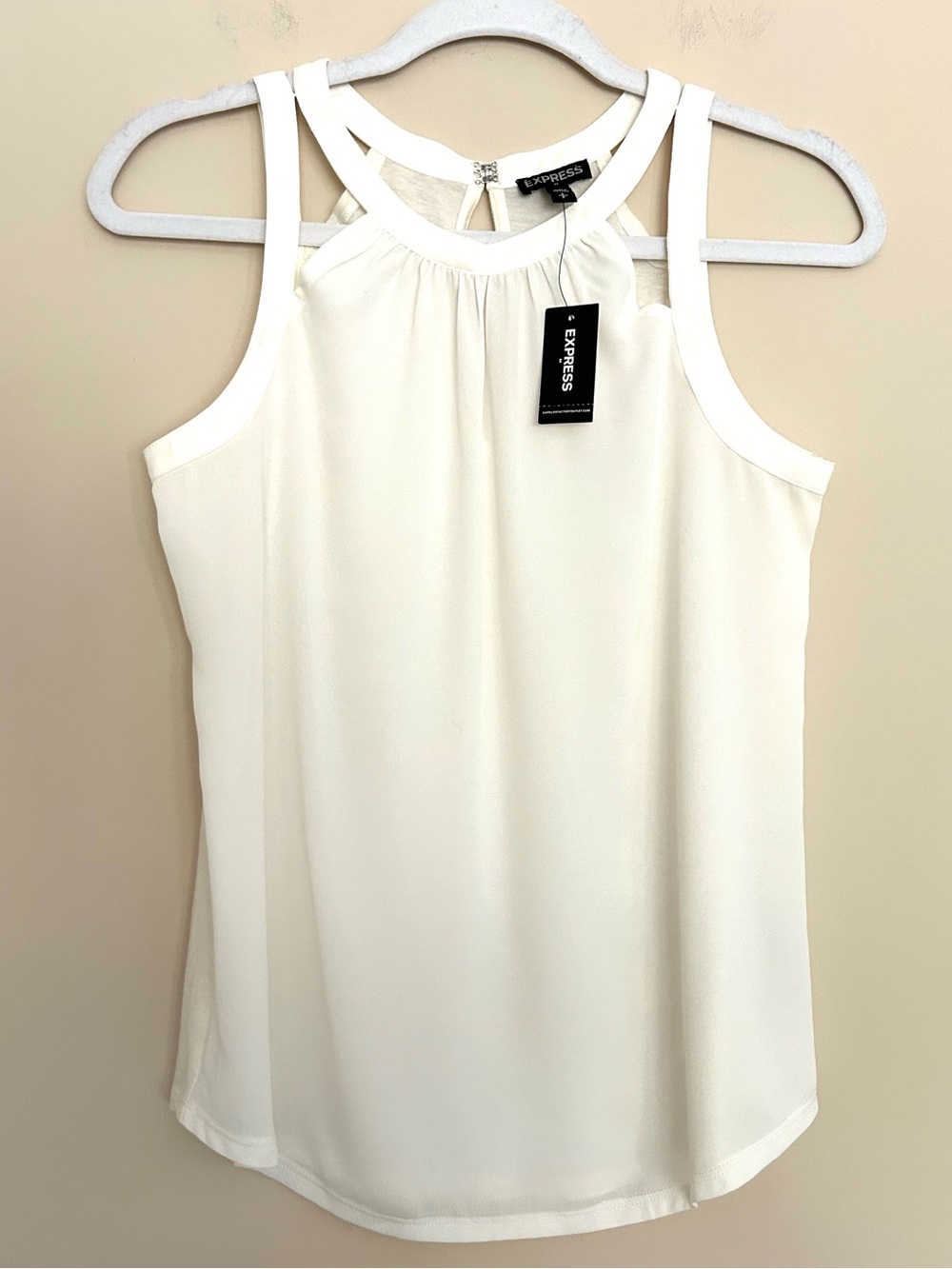 NEW Express White Cream Women’s Double-Strap Halter Top